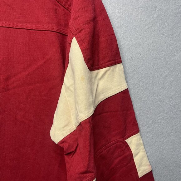Orvis Crewneck Rugby Striped Heavy Duty Long Sleeve Red Baige XL - Picture 10 of 14